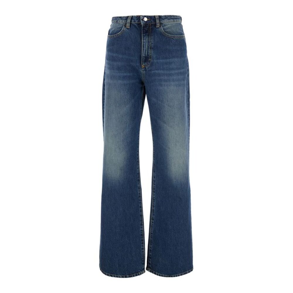 Icon Denim Women Blue Jeans With Faded Effect And Flared Leg In Denim For Women